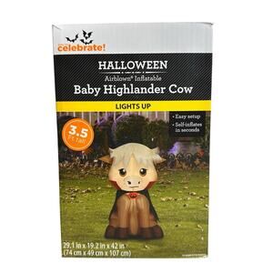 Way to Celebrate Halloween Baby Highlander Cow 3.5 ft Airblown Inflatable New